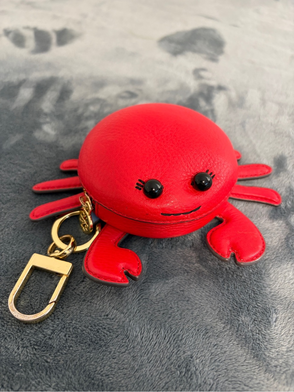 Authentic Tory Burch Carl Crab Coin Purse Red Leather Limited Edition